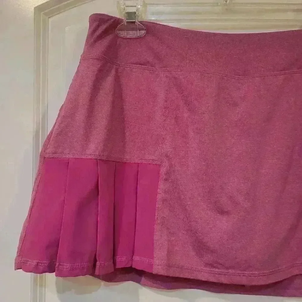 Penn Women's Heather Pink Poly/Spandex Pleated Tennis Skirt w Briefs